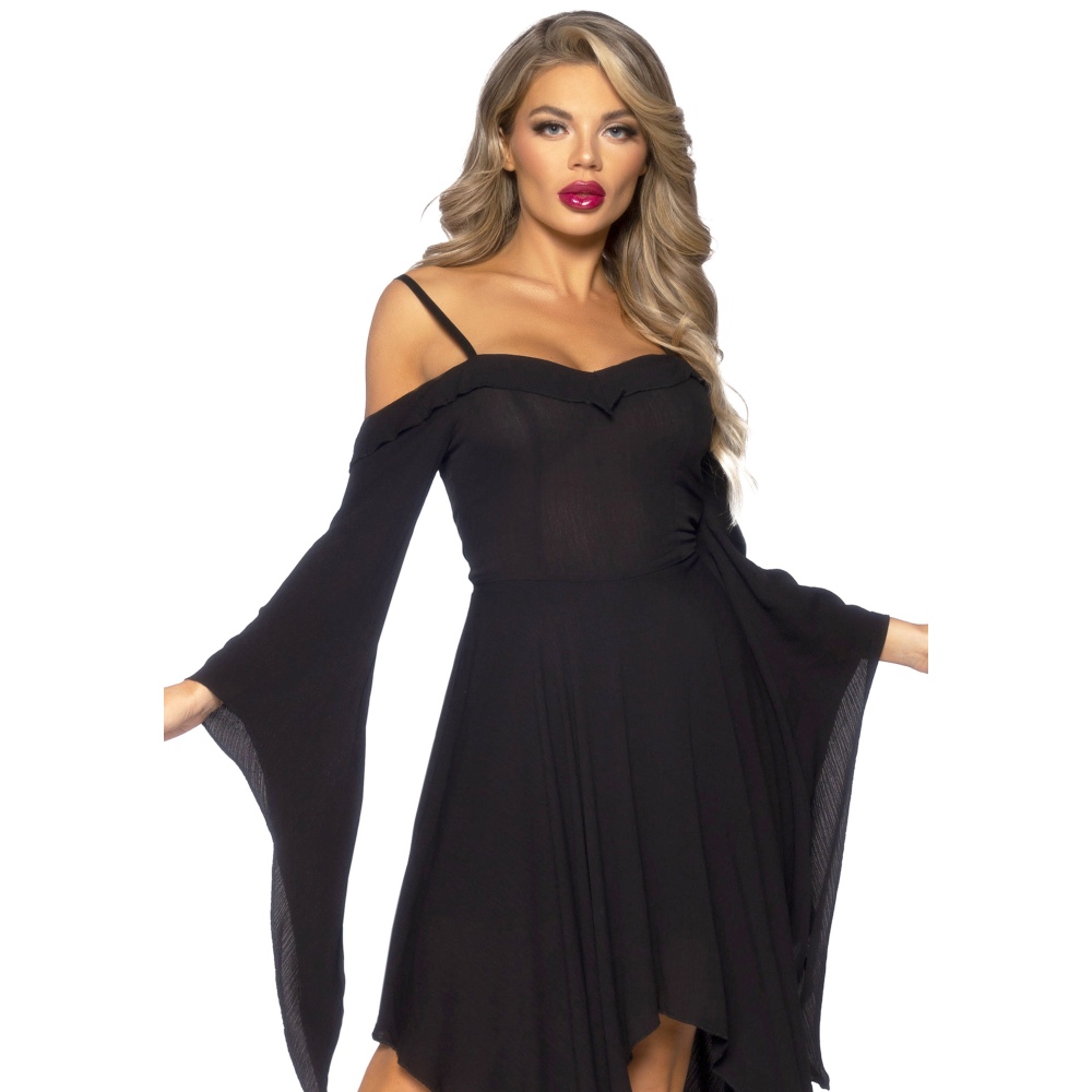 Leg Avenue - Bell Sleeved Kostuum jurk - Zwart